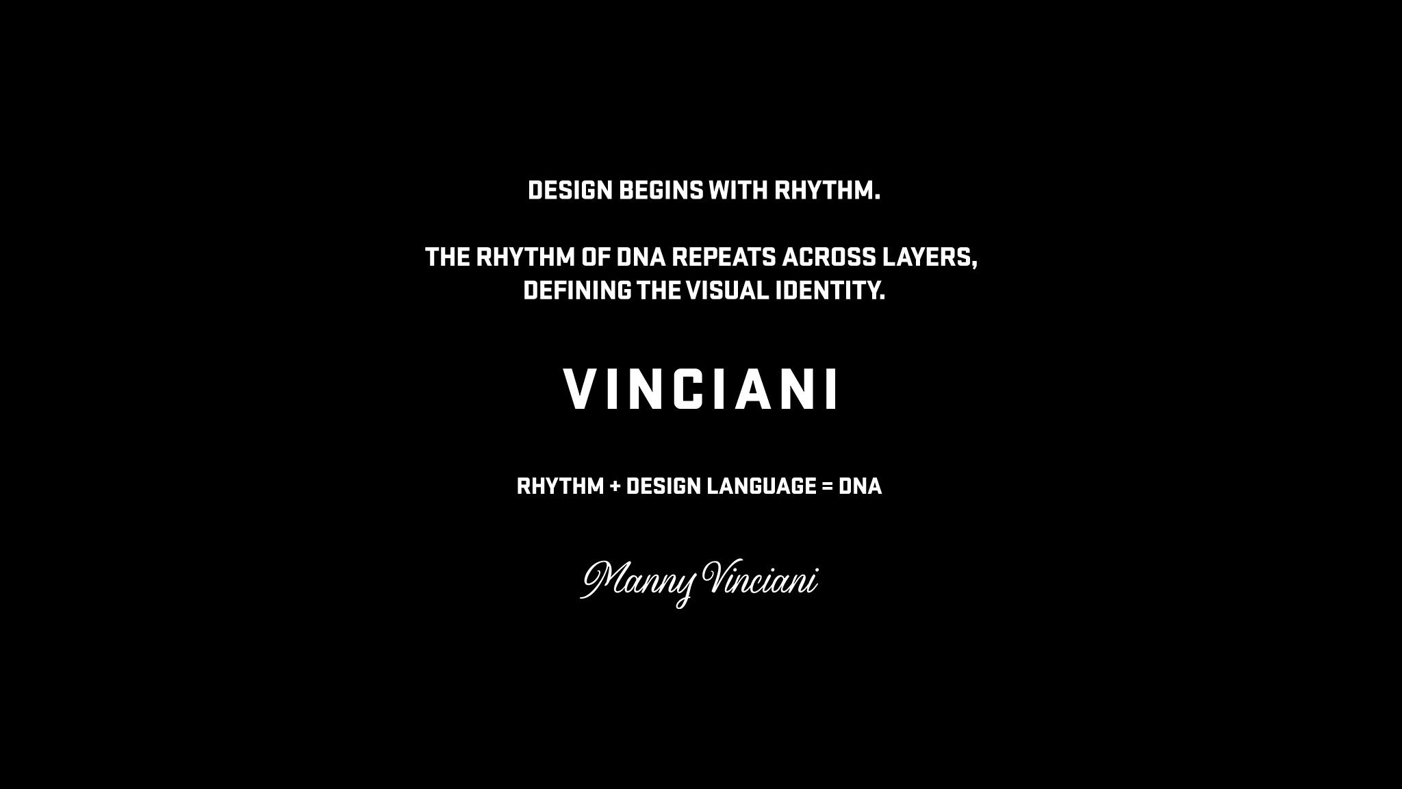 Official Vinciani visual identity guide featuring the V-Mark, Ascension Stripe and Discipline Stripe. The signature design language of the House of Strength, Discipline and Design.